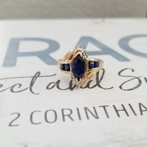 Vintage Marquise Sapphire Ring